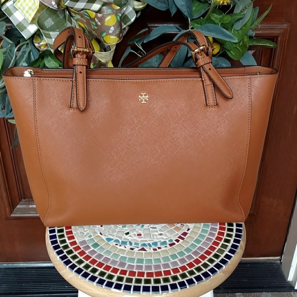 Tory Burch York Small Tote Caramel - Picture 1 of 8